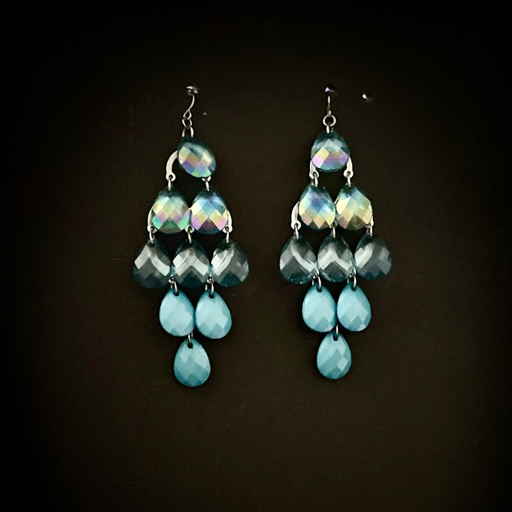 Turquoise Ombre Mermaid Scale Earrings